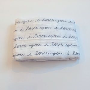 New! Cloud Island Muslin Swaddle I Love You Blanket